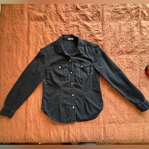 GAP Black Western-Inspired Button-Up Shirt Size Small
